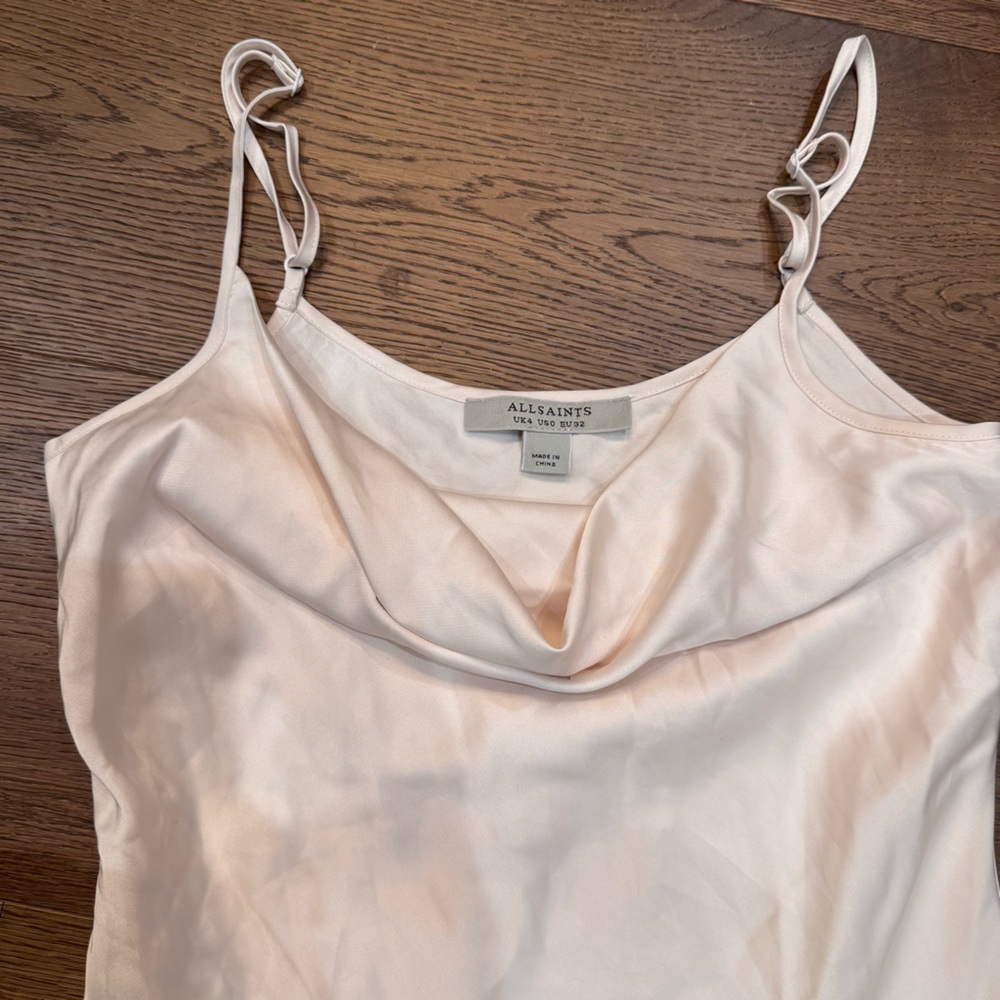 All Saints Cream Silk Top